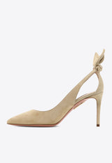 Aquazzura Bow Tie 85 Suede Pumps Beige DENMIDP0SUEECA_1e00c79e-a835-49ad-9afb-17a3ec4dcb54