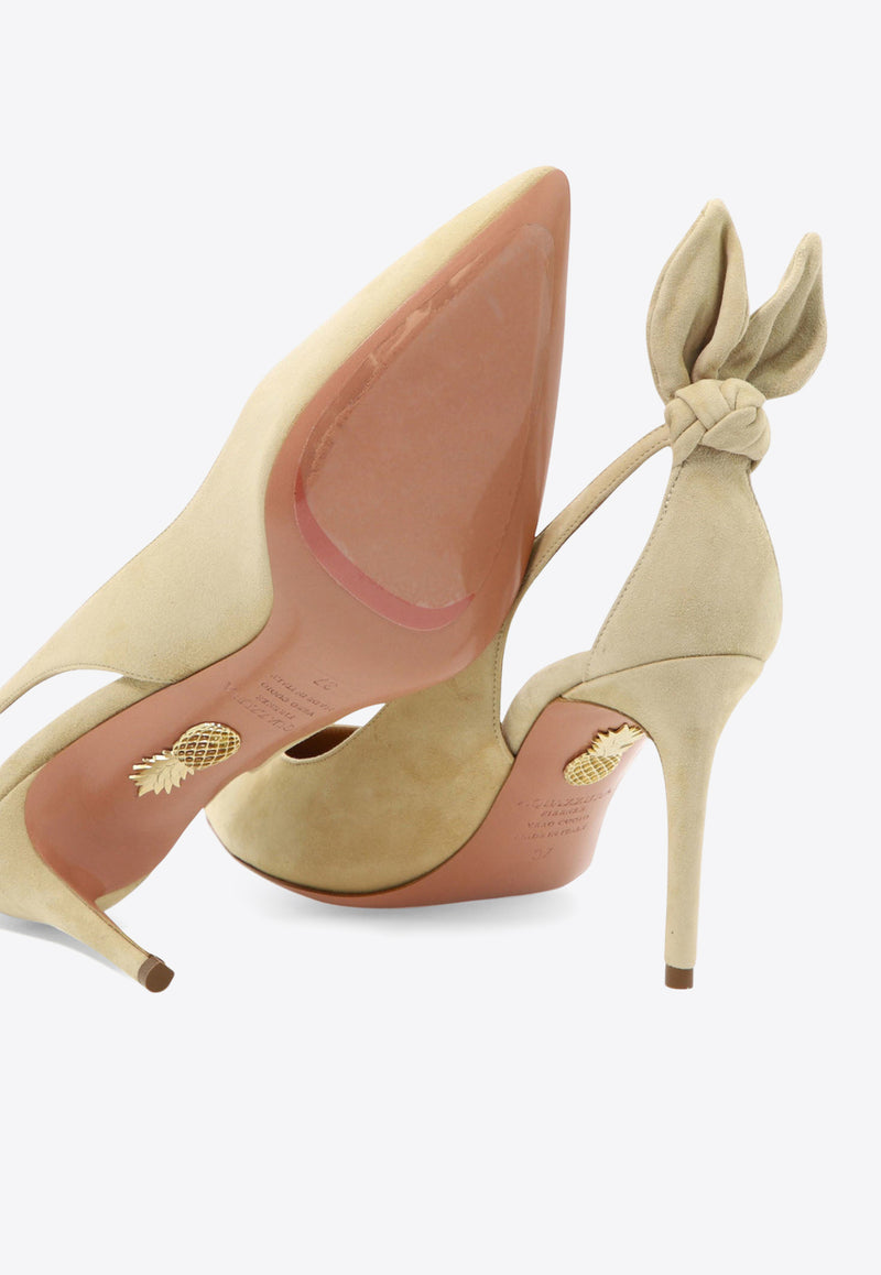 Aquazzura Bow Tie 85 Suede Pumps Beige DENMIDP0SUEECA_1e00c79e-a835-49ad-9afb-17a3ec4dcb54