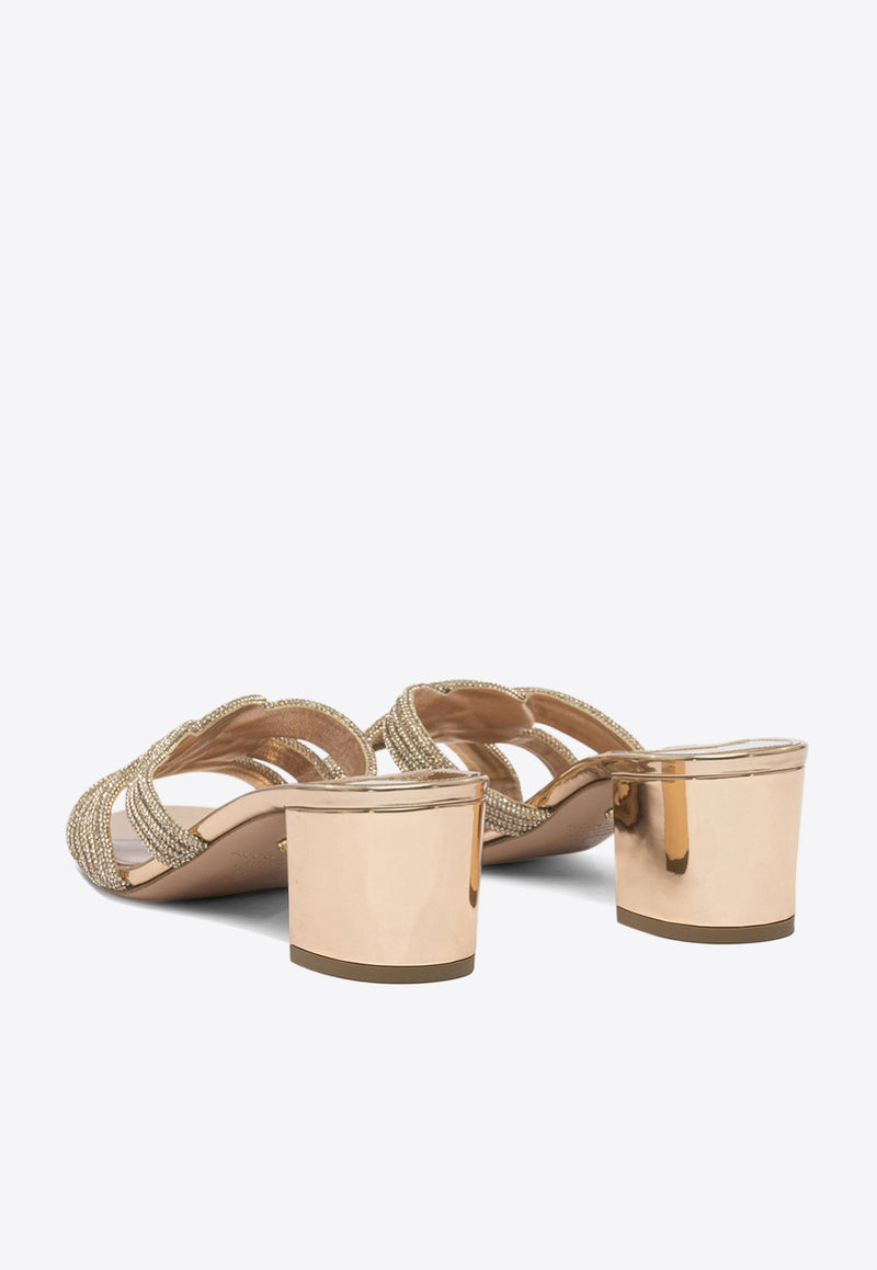 Aquazzura Felix 50 Crystal Embellished Mules Pink FXCMIDM0SSYROG_82761