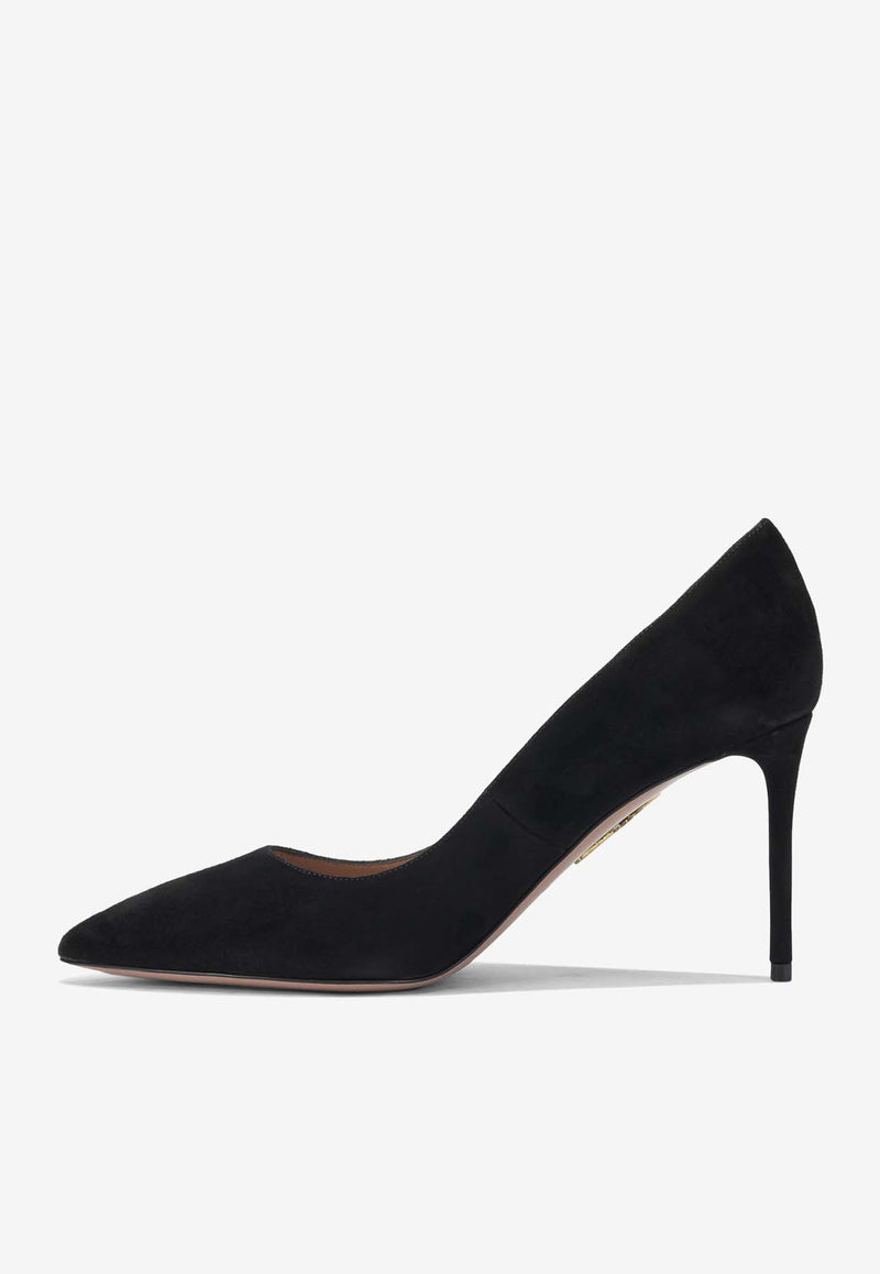 Aquazzura Purist 85 Suede Pumps Black PURMIDP1SUE000_200208d0-11fb-47c8-843b-0670d449b322