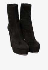 Aquazzura Saint Honore 120 Platform Suede Boots Black SHOMIDB3SUE000_82652