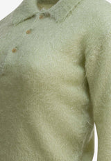 Auralee Mohair-Blend Polo Sweater  A25AP03KMLIGHT KHAKI_8a8a191e-9f29-4a81-9070-2ab7cb8e2fbd
