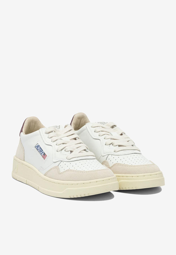 Autry Medalist Leather and Suede Sneakers  White AULWLS03_f99b0cfb-df99-45d5-9f7b-34593076bf47