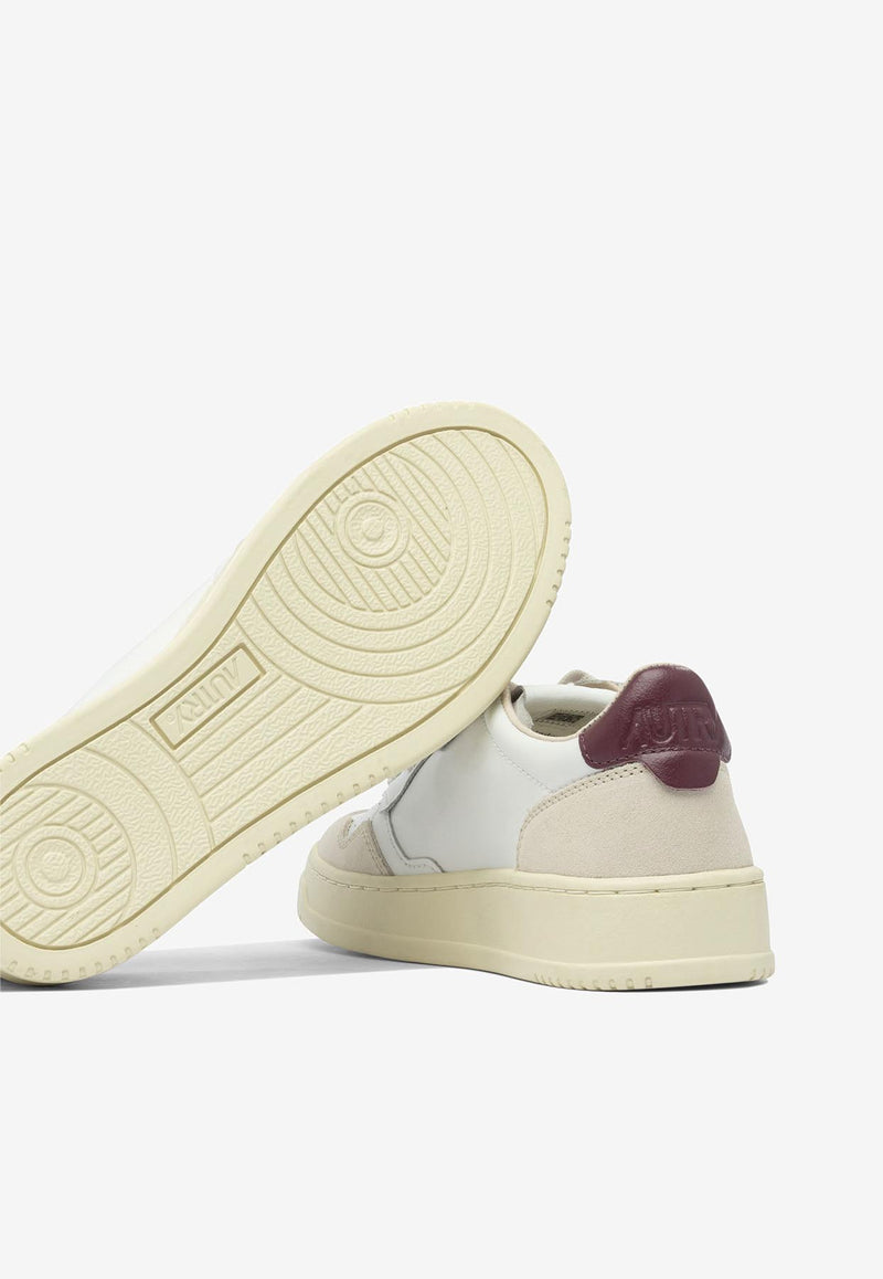 Autry Medalist Leather and Suede Sneakers  White AULWLS03_f99b0cfb-df99-45d5-9f7b-34593076bf47