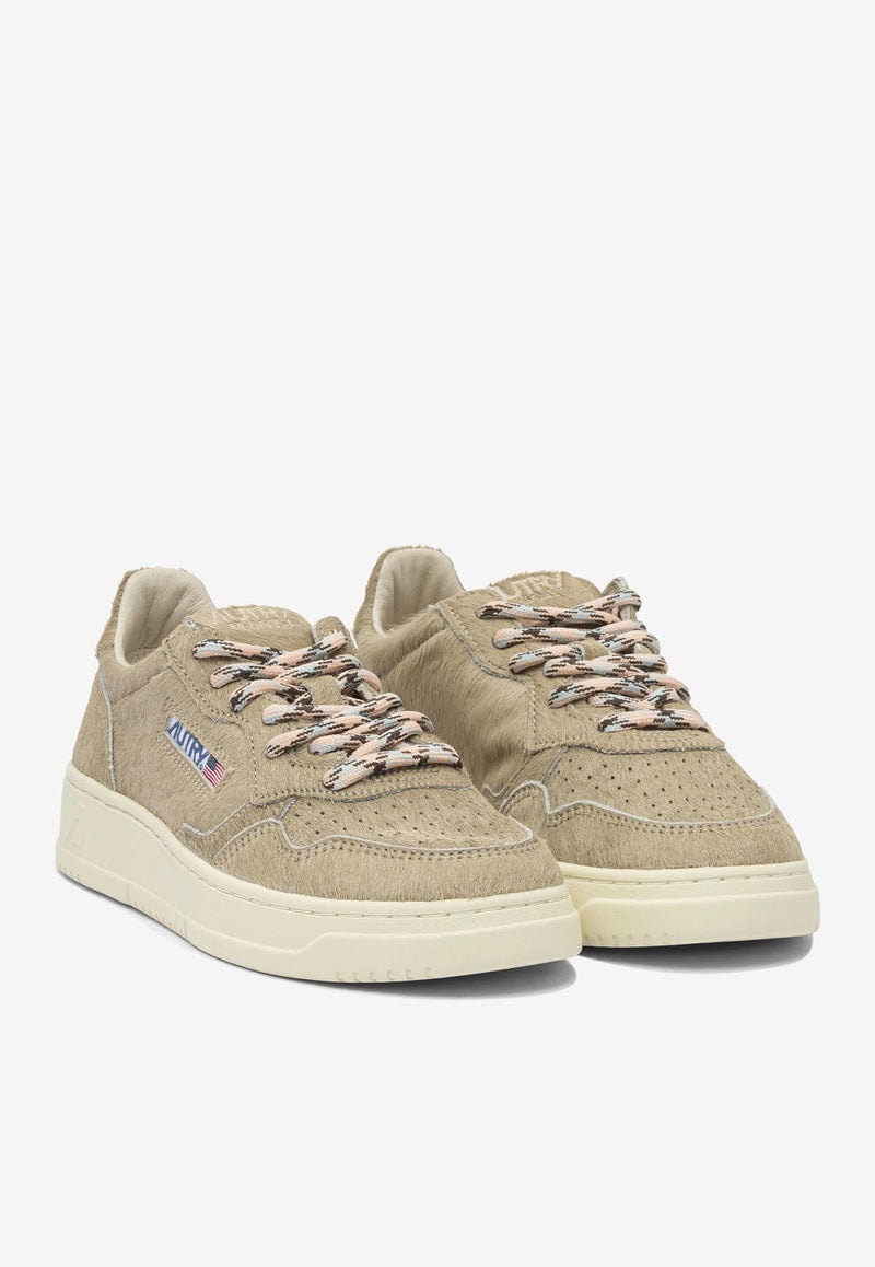 Autry Medalist Pony Hair Sneakers  Beige AULWPE01_e84fc002-2ddd-458d-993c-e776f13fc258