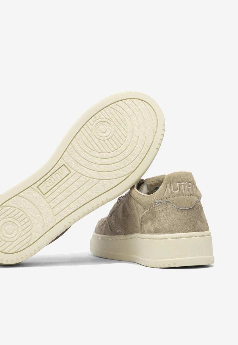 Autry Medalist Pony Hair Sneakers  Beige AULWPE01_e84fc002-2ddd-458d-993c-e776f13fc258