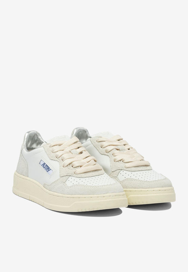 Autry Medalist Leather and Suede Sneakers  White AULWTA01_fd3a2995-8d1e-4664-8809-299adcbe0999