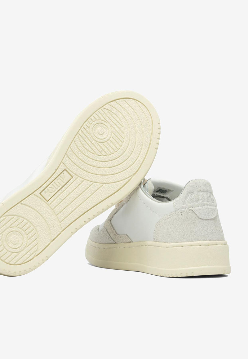 Autry Medalist Leather and Suede Sneakers  White AULWTA01_fd3a2995-8d1e-4664-8809-299adcbe0999
