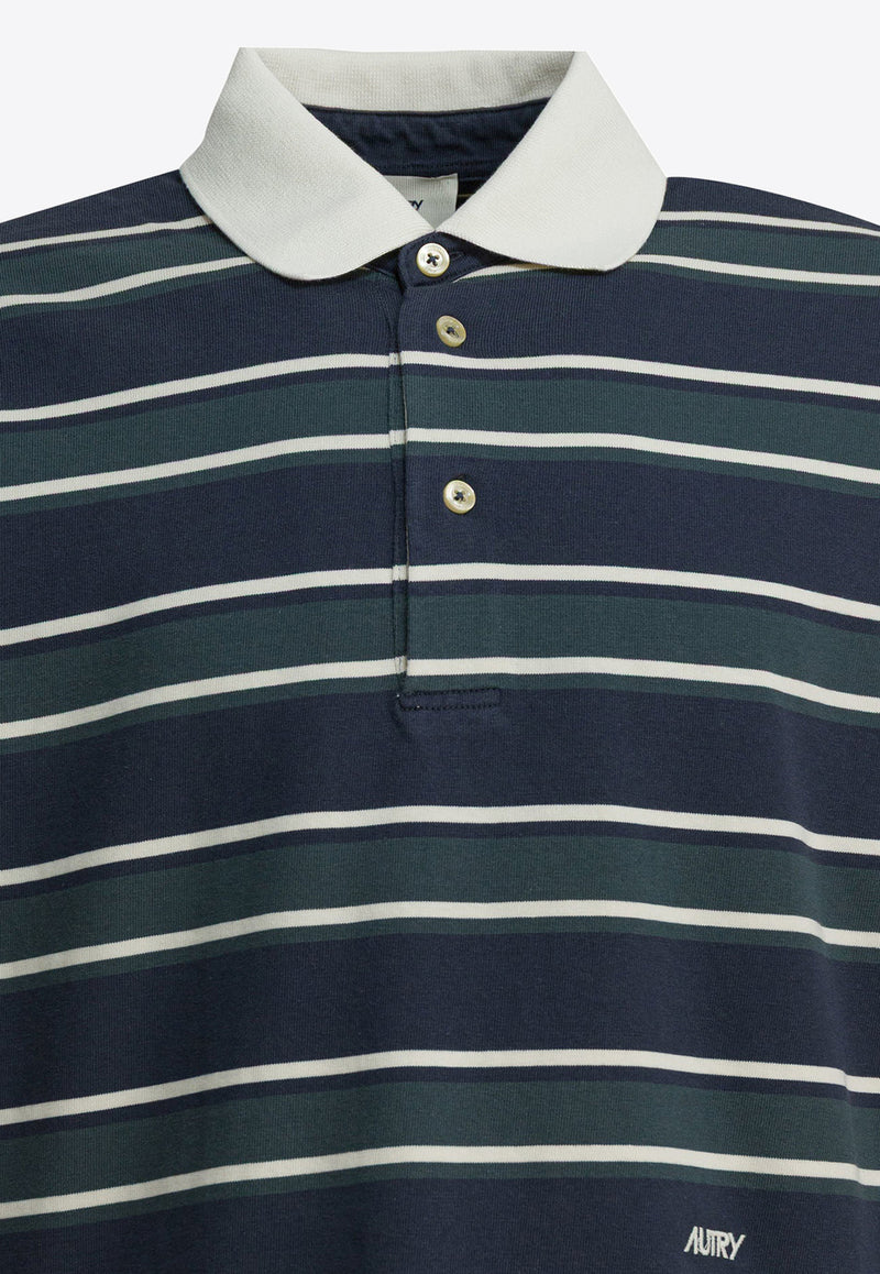 Autry Striped Long-Sleeved Polo T-shirt Multicolor POPXL6JV_dca938ae-ed3f-4b17-aca2-c3e2bbedab9c