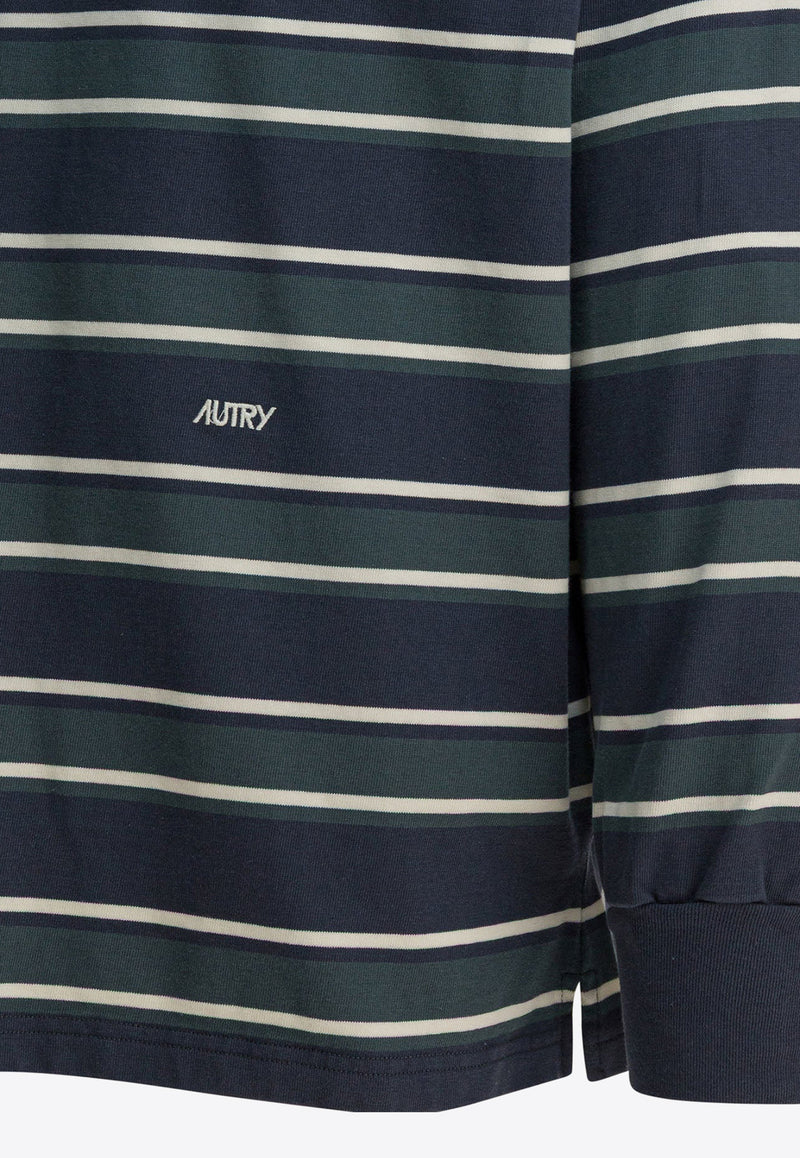 Autry Striped Long-Sleeved Polo T-shirt Multicolor POPXL6JV_dca938ae-ed3f-4b17-aca2-c3e2bbedab9c
