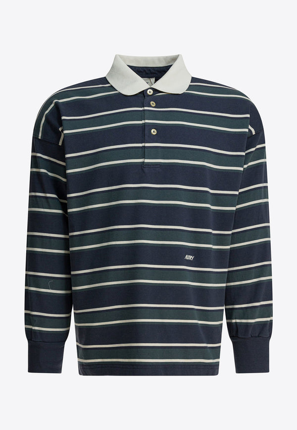 Autry Striped Long-Sleeved Polo T-shirt Multicolor POPXL6JV_dca938ae-ed3f-4b17-aca2-c3e2bbedab9c