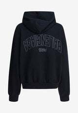 Balenciaga Flipped Logo Faded Zip-Up Hoodie Black 803264TSVU71750_82849