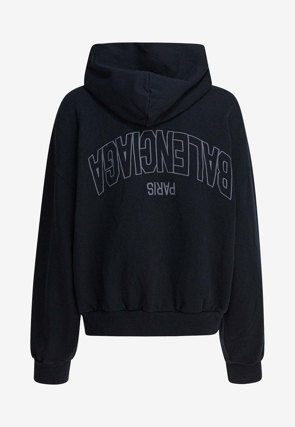 Balenciaga Flipped Logo Faded Zip-Up Hoodie Black 803264TSVU71750_82849