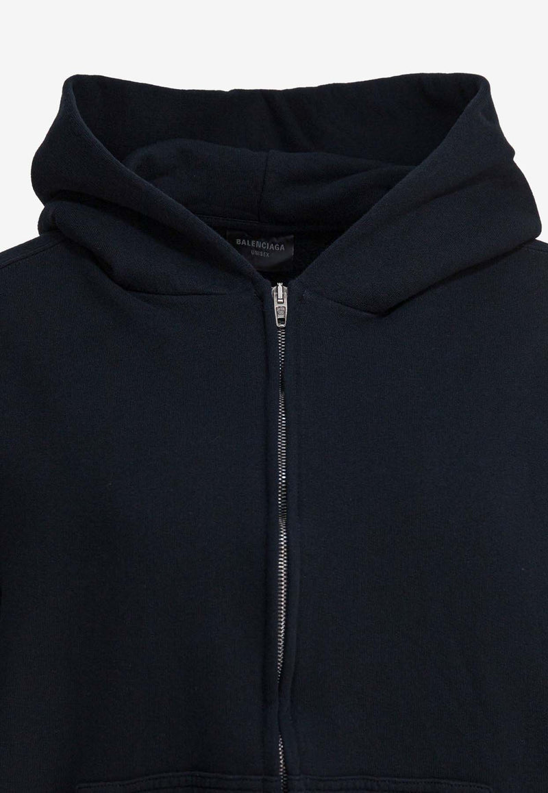Balenciaga Flipped Logo Faded Zip-Up Hoodie Black 803264TSVU71750_82849