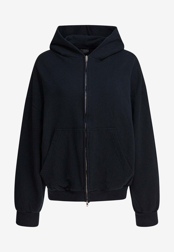 Balenciaga Flipped Logo Faded Zip-Up Hoodie Black 803264TSVU71750_82849
