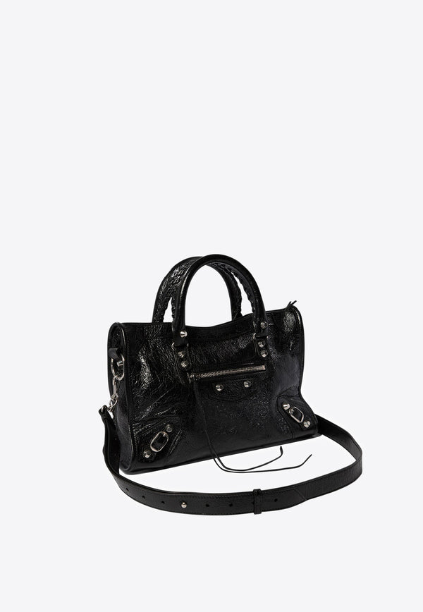Balenciaga Small Le City Leather Tote Bag Black 8114422AA9S1000_82390