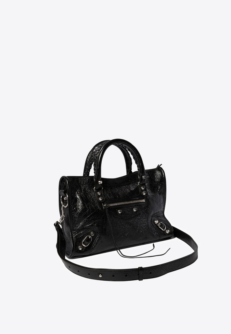 Balenciaga Small Le City Leather Tote Bag Black 8114422AA9S1000_82390