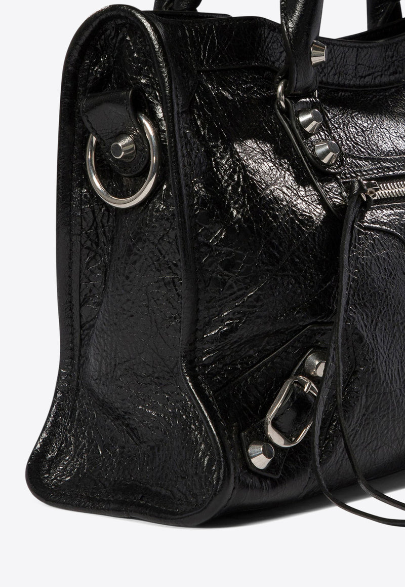 Balenciaga Small Le City Leather Tote Bag Black 8114422AA9S1000_82390