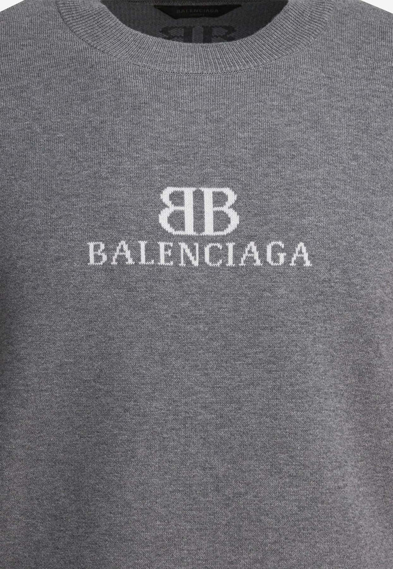 Balenciaga BB Logo Sweatshirt Gray 818422T33681380_82470