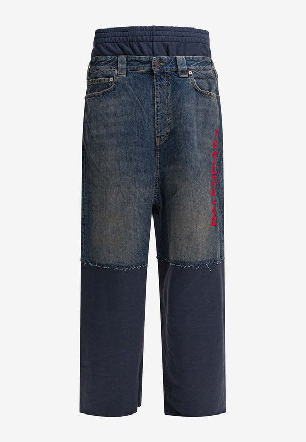 Balenciaga Patched Molleton Jeans Blue 831646TSW714011_cf6f43da-942f-4fad-ae8c-f12e9f31d3ff