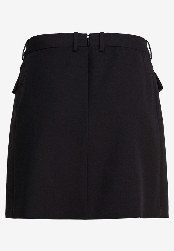 Balenciaga Wool-Blend Mini Skirt Black 838765TRT011000_82426