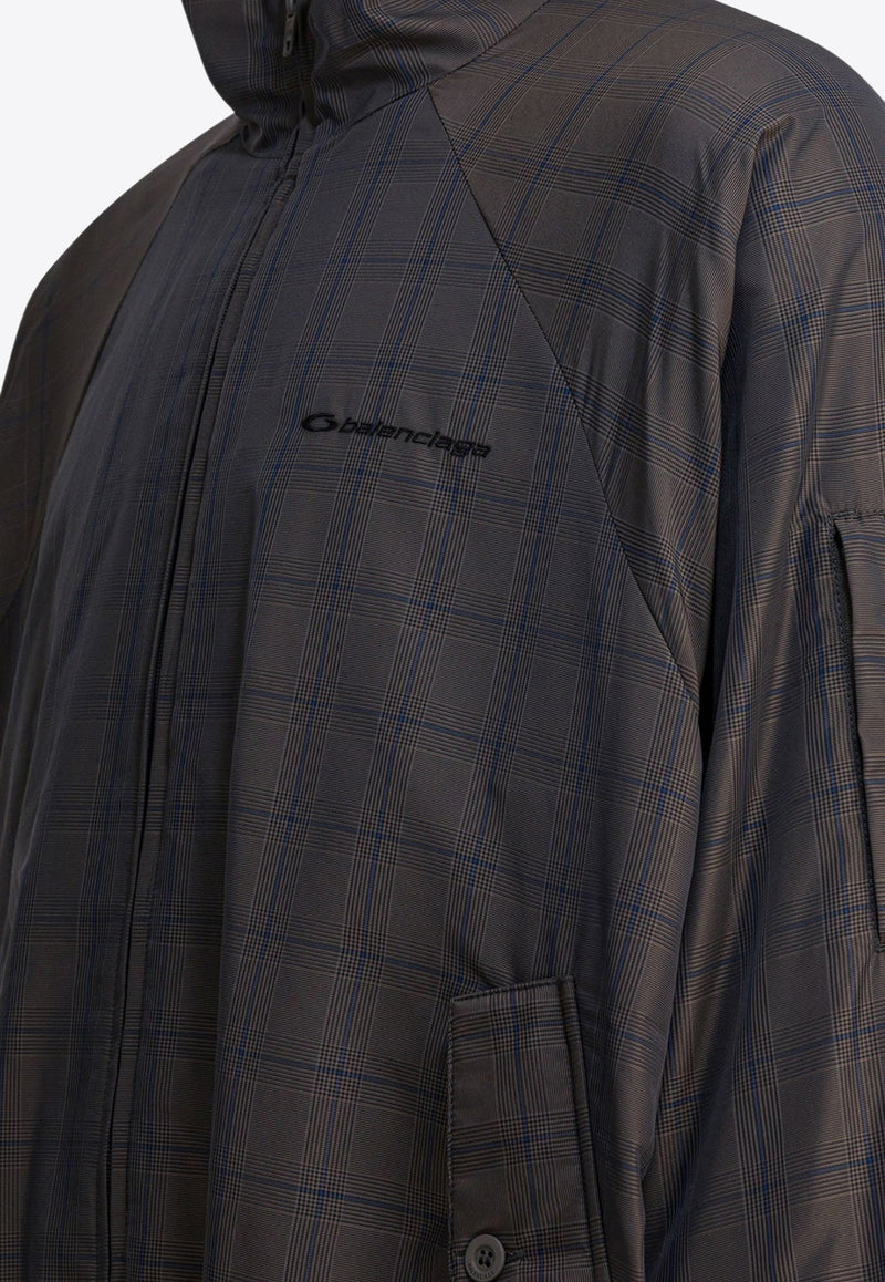 Balenciaga Prince Of Wales Lightweight Zip-Up Jacket Gray 843937TSO401460_7956a084-766d-4d4c-9919-e7ce7f2ebb84