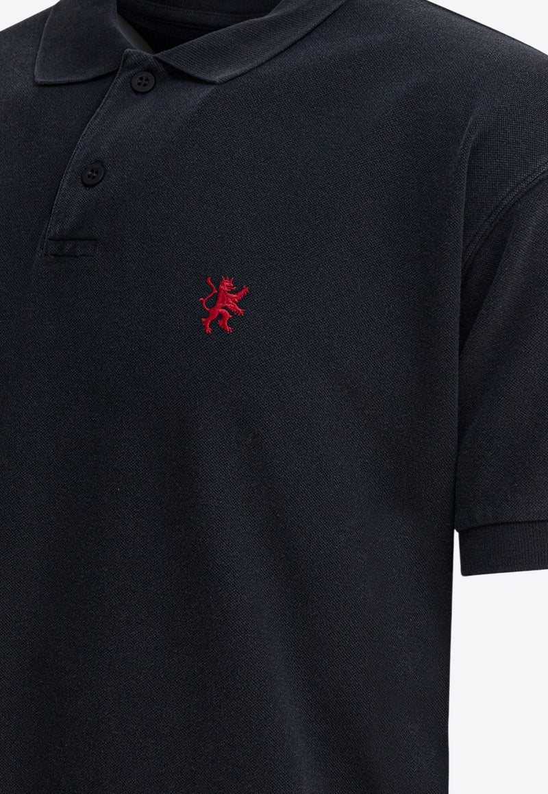 Balenciaga Logo Embroidered Polo T-shirt Black 850357TTVH21055_e1567f00-3063-4f2f-a7ae-5285201aa220