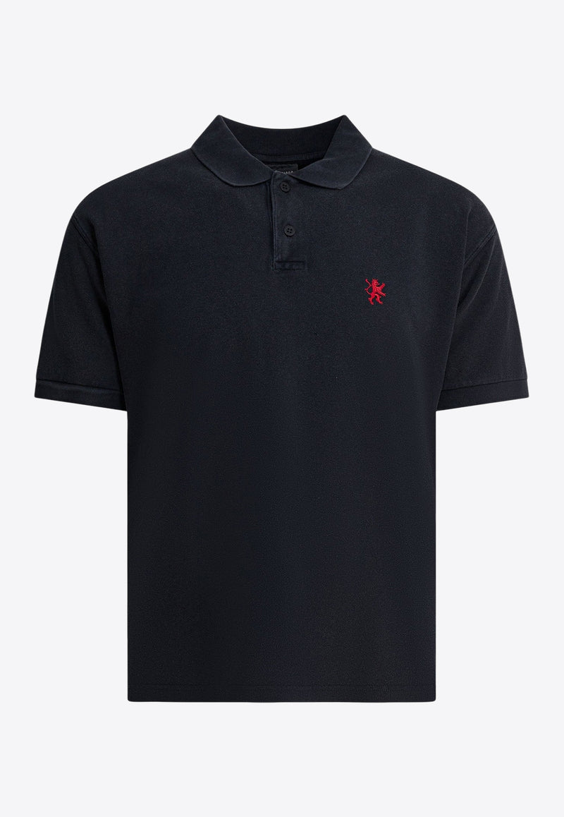 Balenciaga Logo Embroidered Polo T-shirt Black 850357TTVH21055_e1567f00-3063-4f2f-a7ae-5285201aa220