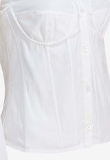 Balenciaga Corset Style Long-Sleeved Shirt  White 850782TSM199000_5340b026-3adc-462e-9b7a-8ceaefc7eb70