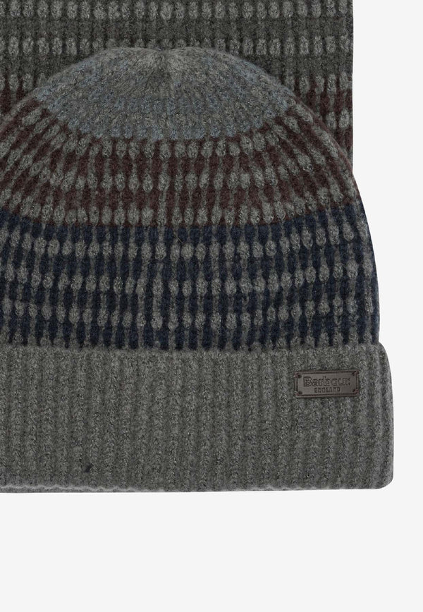 Barbour Branton Ribbed Knit Scarf and Beanie Set Gray MGS0089MGSTN38_9f7545f0-cdb3-4ed6-ad75-f37662348a2d