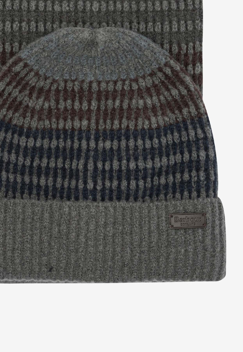 Barbour Branton Ribbed Knit Scarf and Beanie Set Gray MGS0089MGSTN38_9f7545f0-cdb3-4ed6-ad75-f37662348a2d