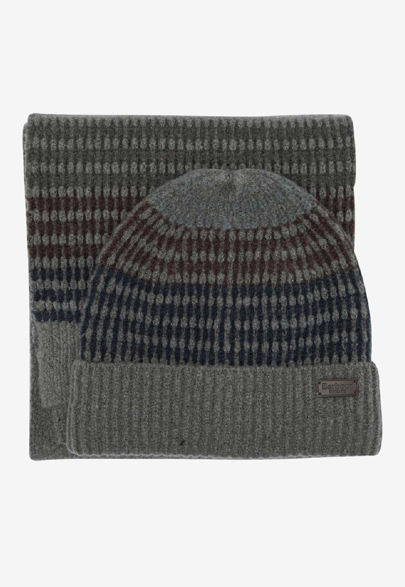 Barbour Branton Ribbed Knit Scarf and Beanie Set Gray MGS0089MGSTN38_9f7545f0-cdb3-4ed6-ad75-f37662348a2d