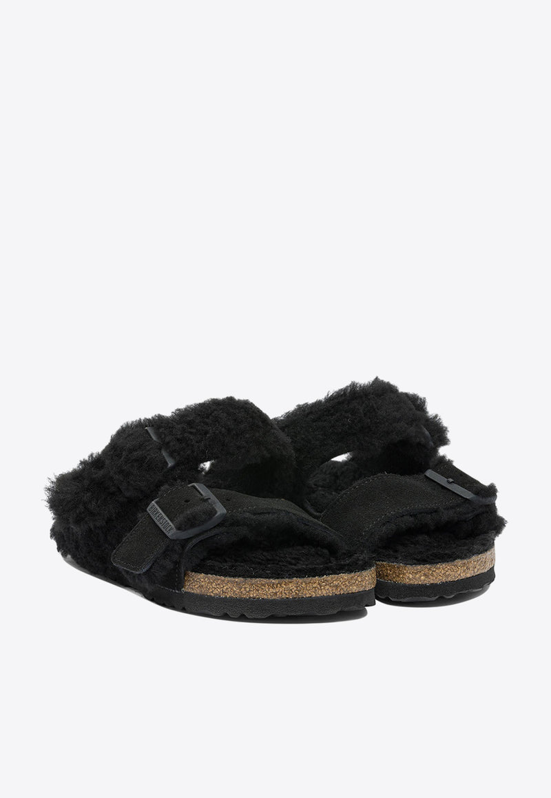 Birkenstock Arizona Teddy Split Suede Sandals Black 1025544BLACK_82953