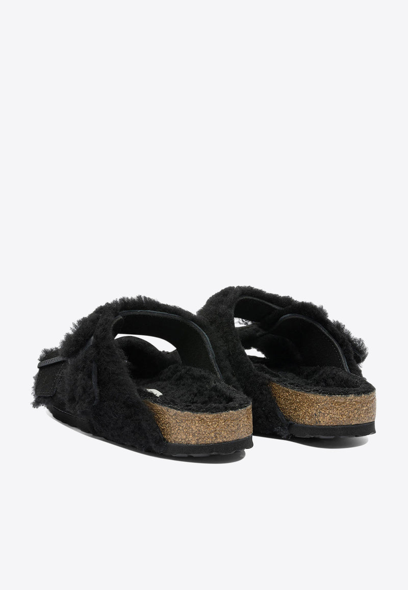 Birkenstock Arizona Teddy Split Suede Sandals Black 1025544BLACK_82953