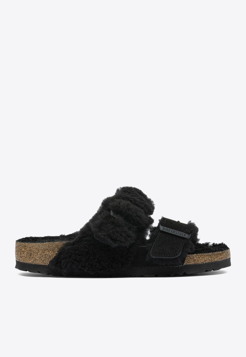Birkenstock Arizona Teddy Split Suede Sandals Black 1025544BLACK_82953