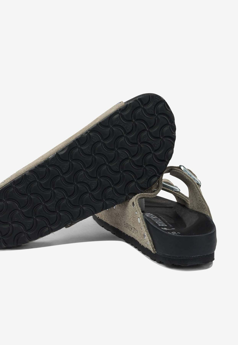 Birkenstock Arizona Rivets Exquisite Suede Slides Taupe 1027870TAUPE_a6b4ad2b-f2a7-43f3-a361-68cfd367677d