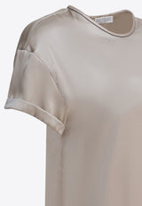 Brunello Cucinelli Classic Short-Sleeved Blouse Silver M0C59DE310C4274_82882