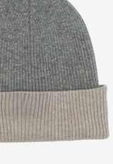 Brunello Cucinelli Reversible Cashmere Beanie Gray M2293600CIJ35_0c4c9526-beca-42ab-bbec-18338272b5b2