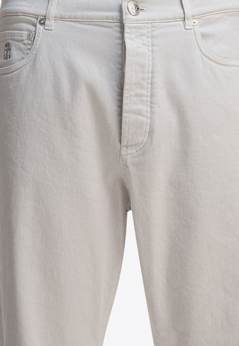 Brunello Cucinelli Logo Pants Straight Jeans White M277UO1090C7023_82479