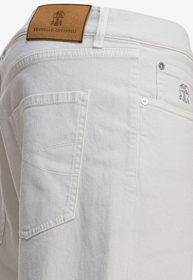 Brunello Cucinelli Logo Pants Straight Jeans White M277UO1090C7023_82479