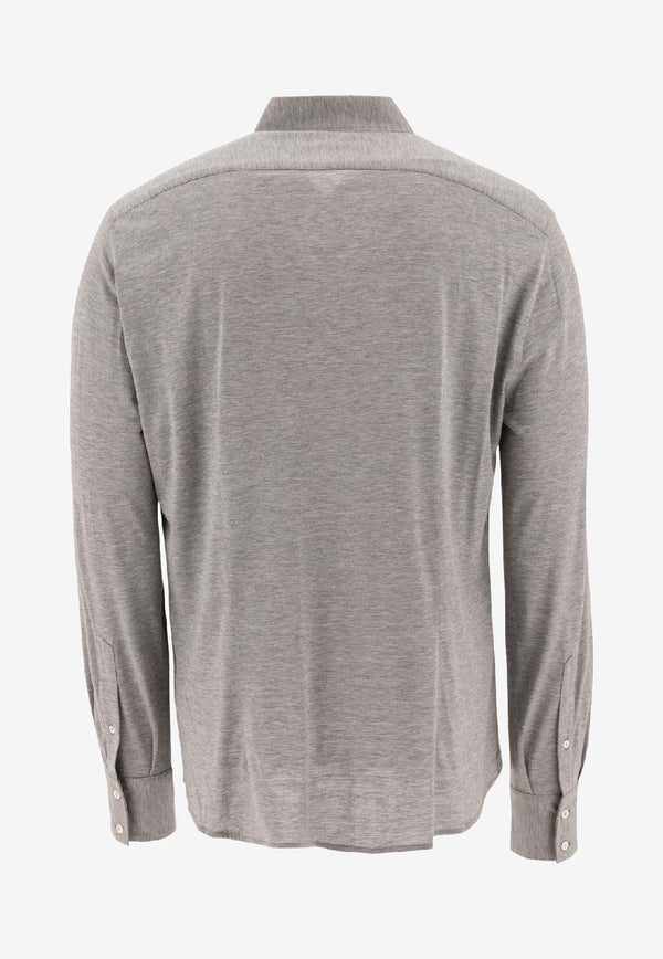 Brunello Cucinelli Silk-Blend Buttoned Shirt Gray MH8366686C571_195b83fd-6542-46cc-9ada-cd2f691a2259