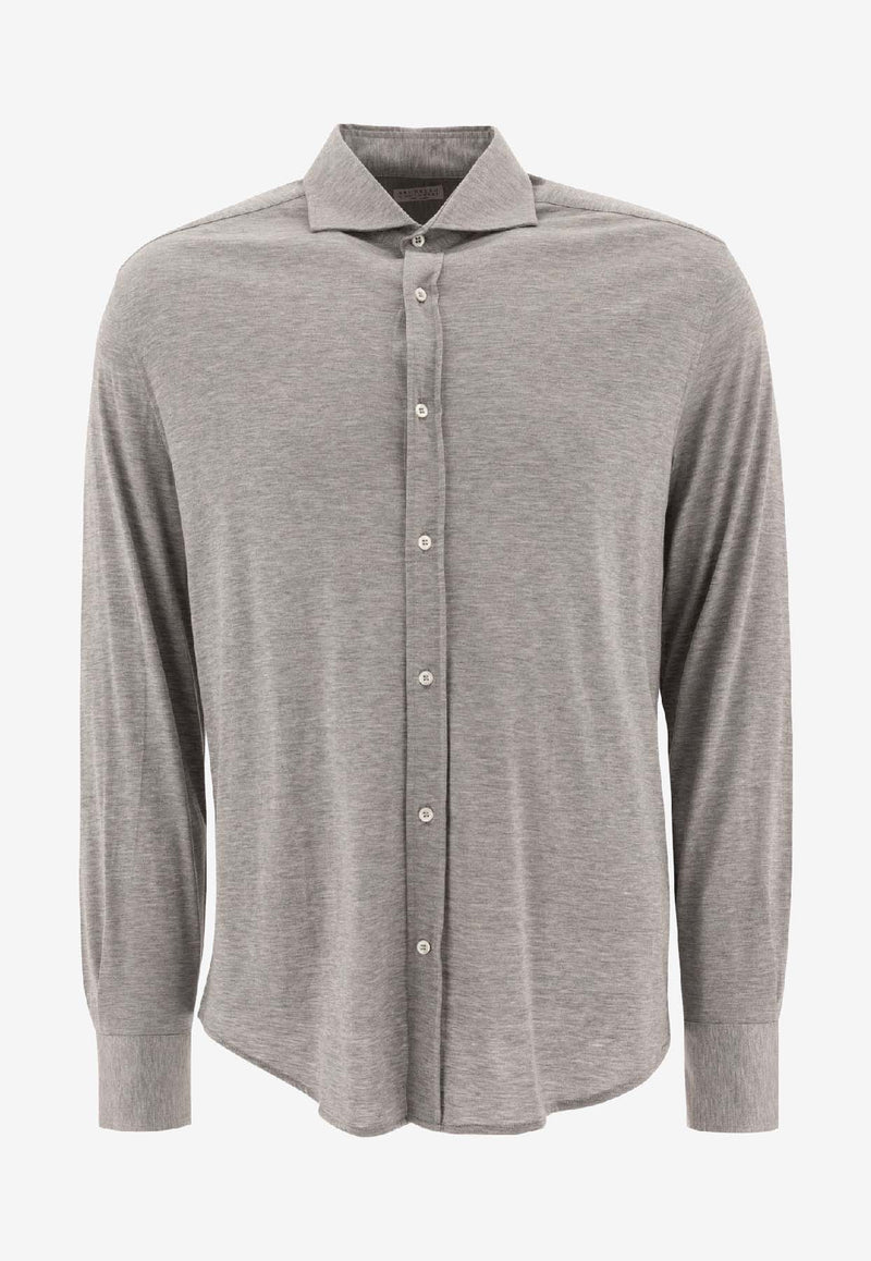 Brunello Cucinelli Silk-Blend Buttoned Shirt Gray MH8366686C571_195b83fd-6542-46cc-9ada-cd2f691a2259