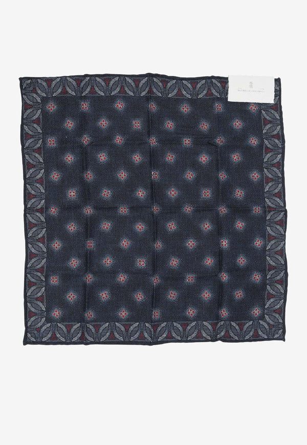 Brunello Cucinelli Printed Silk Pocket Square Blue MI8720091CIA83_5225084b-cc57-438a-9c67-afe3aa42aa63