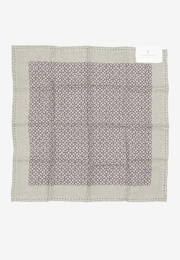 Brunello Cucinelli Printed Silk Pocket Square Beige MI8790091CLJ46_7ad83f43-8842-421f-b870-c77a19ab8d34