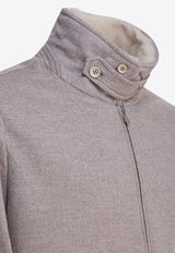 Brunello Cucinelli High-Neck Bomber Jacket Beige MM4006889CBR04_82887