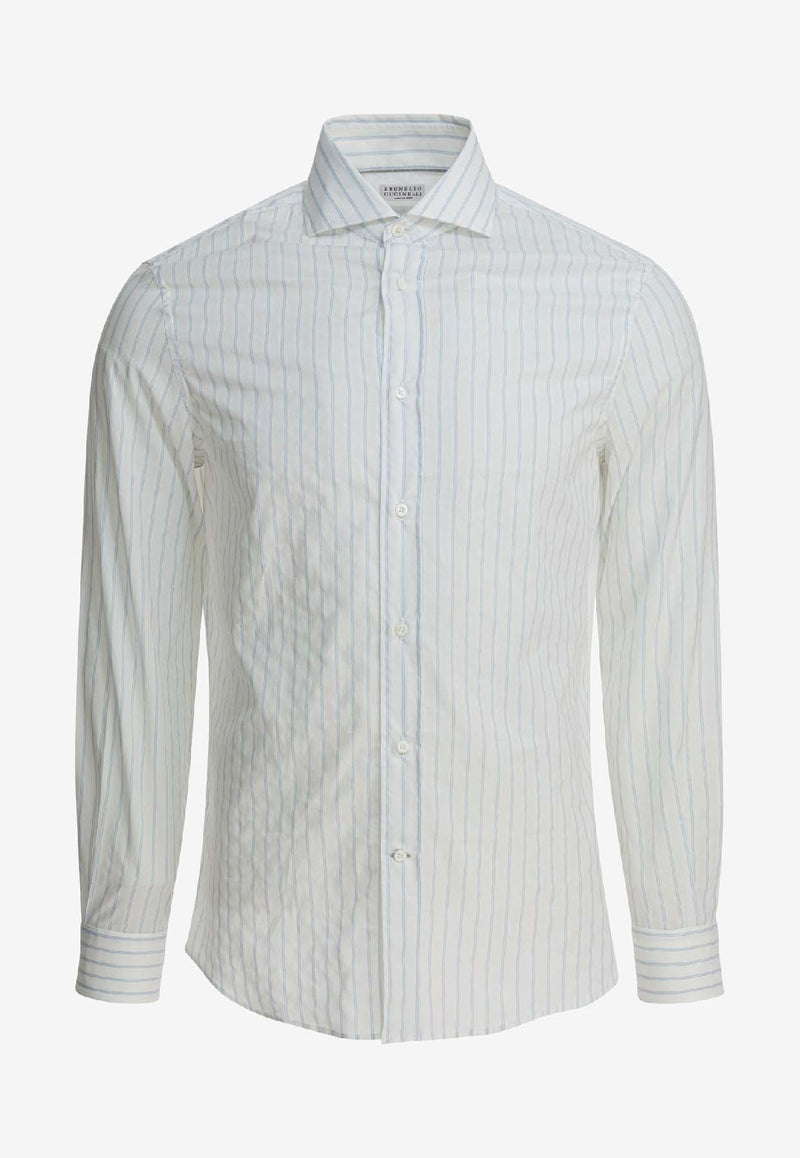 Brunello Cucinelli Long-Sleeved Striped Shirt  White MM6360627C013_a03308ff-adde-4501-be84-311c56b63d84
