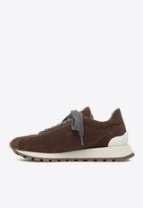 Brunello Cucinelli Suede Lace-Up Sneakers Brown MZSFG2110C4181_82784