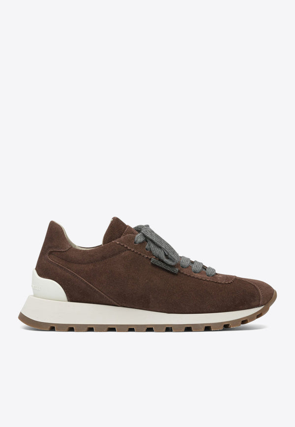 Brunello Cucinelli Suede Lace-Up Sneakers Brown MZSFG2110C4181_82784