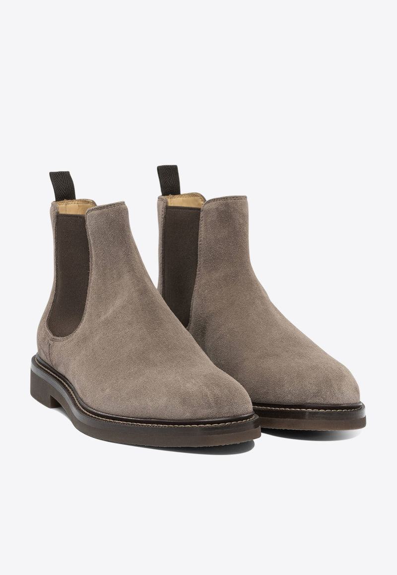 Brunello Cucinelli Suede Chelsea Boots Gray MZUPEAE818C2637_82394