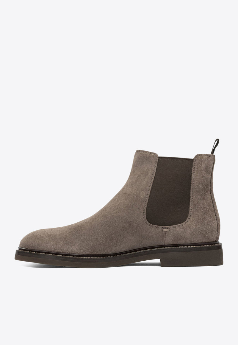 Brunello Cucinelli Suede Chelsea Boots Gray MZUPEAE818C2637_82394